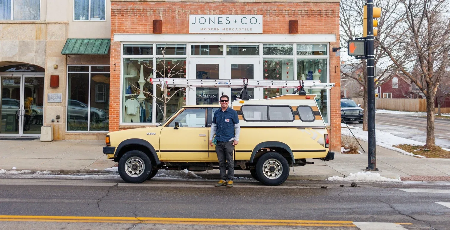 Pearl Street storefront in Boulder, Colorado with freshly cleaned windows