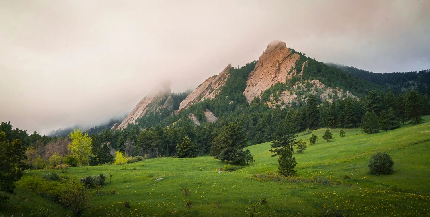 The Flatirons overlooking Boulder, Colorado — Happy Glass service area